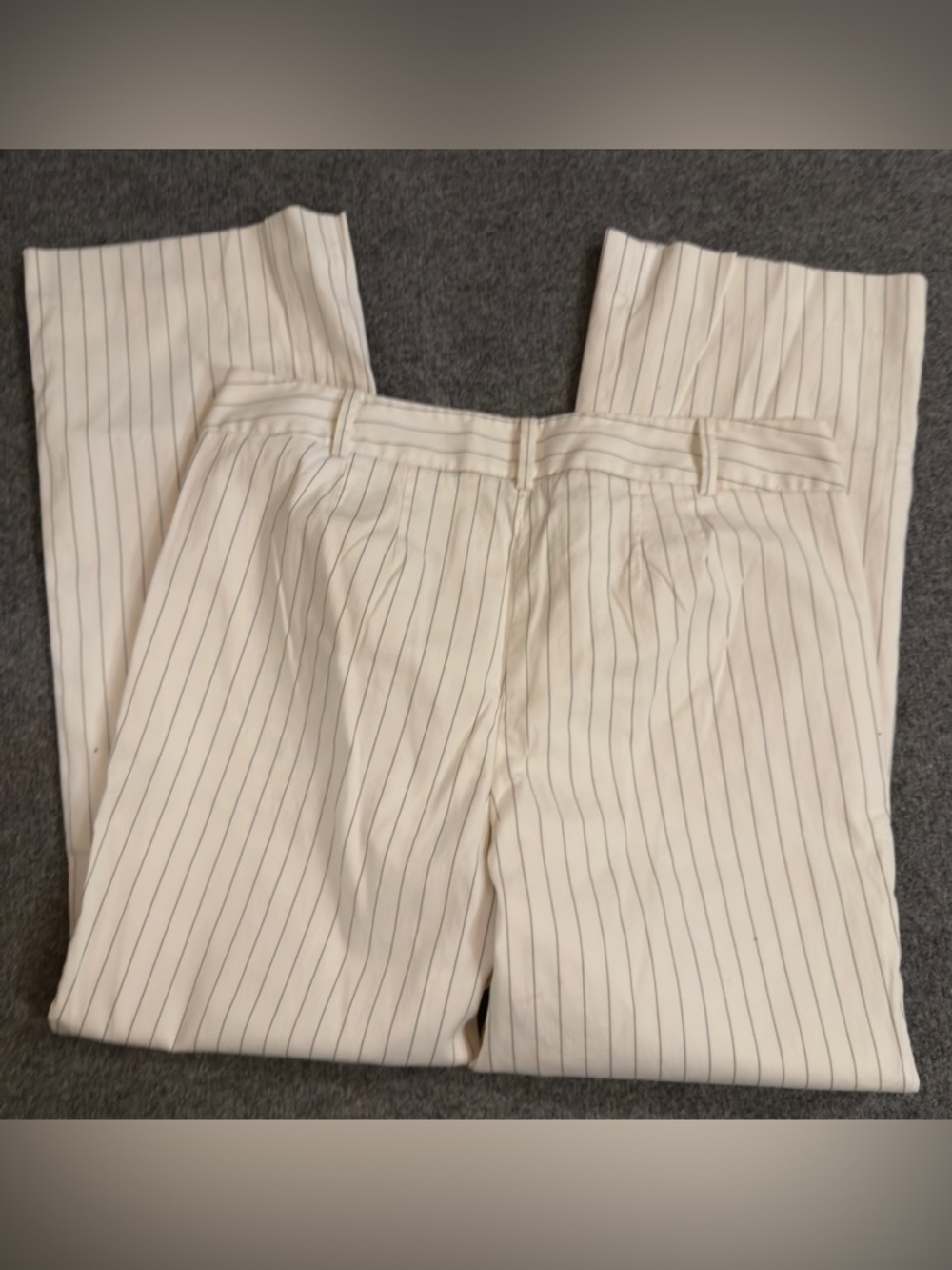 Talbots Signature Straight Leg Chino White with Gray Stripes Size 12P - Picture 3 of 7